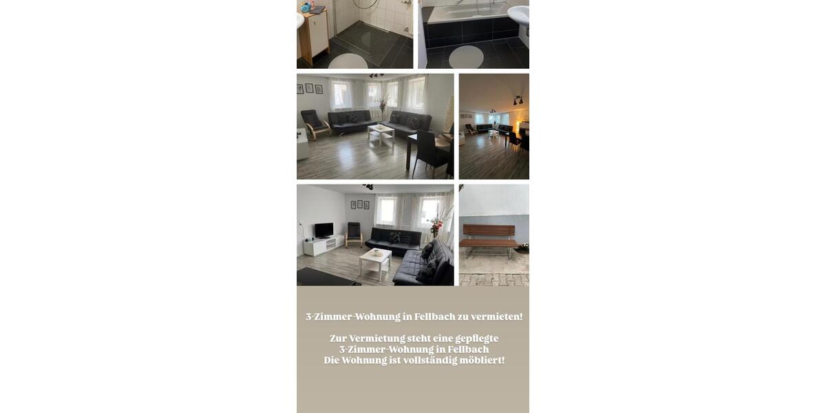 Wohnen auf Zeit Fellbach - 3 Zimmer, 80 m&sup2;, 1.000&euro; | Angebot:24650410