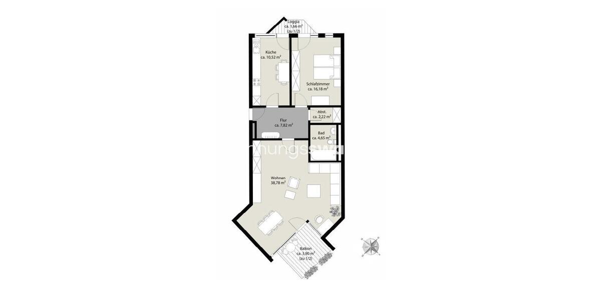 Etagenwohnung München Am Riesenfeld - 2 Zimmer, 85 m&sup2;, 1.629&euro; | Angebot:24540480