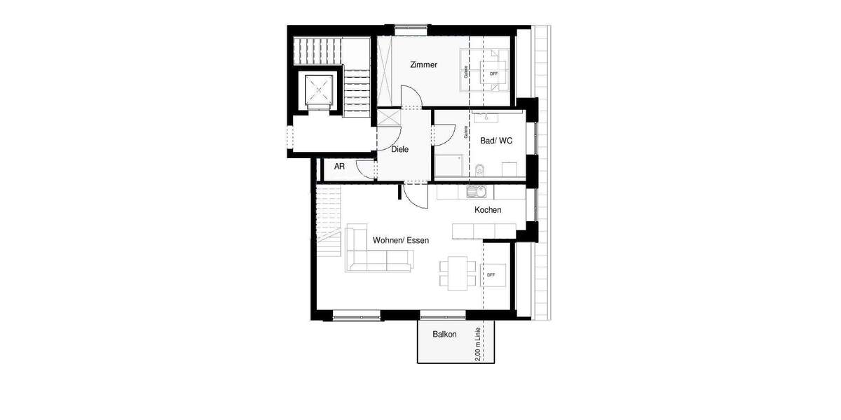 Etagenwohnung Krumbach - 2 Zimmer, 85 m&sup2;, 1.000&euro; | Angebot:24608015