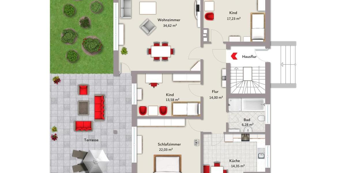 Erdgeschoßwohnung Jork - 4 Zimmer, 120 m&sup2;, 1.150&euro; | Angebot:24859259