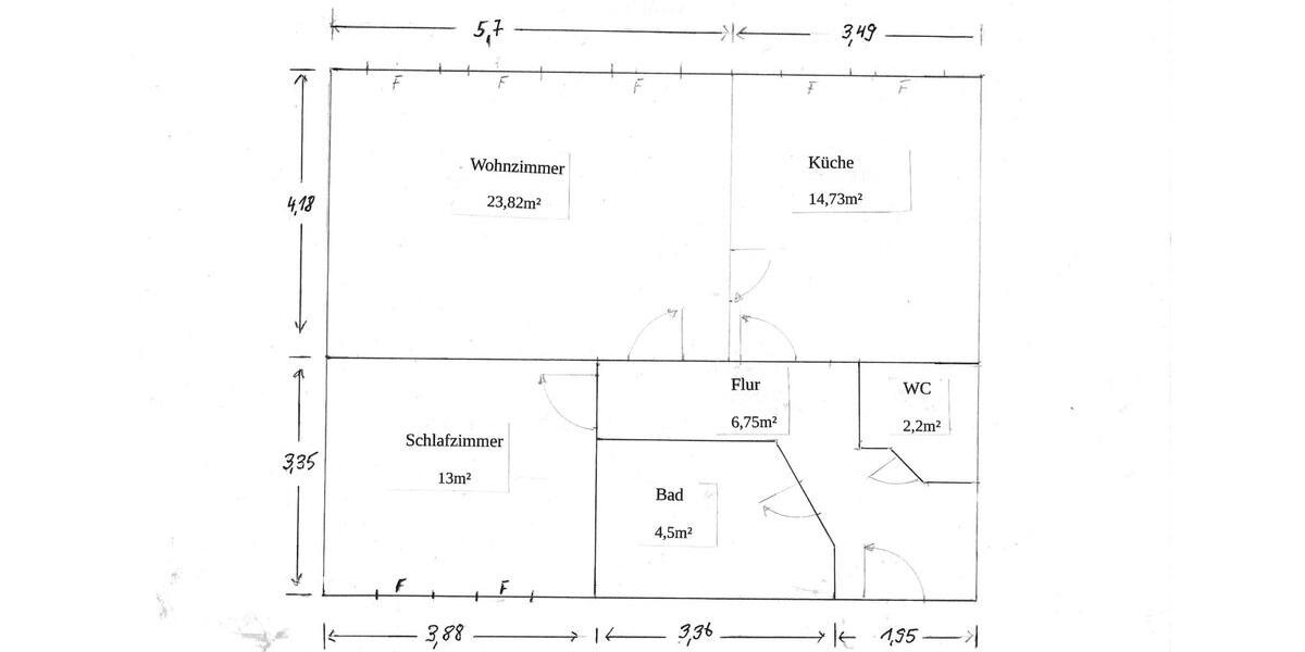 Etagenwohnung Sangerhausen - 2 Zimmer, 65 m&sup2;, 400&euro; | Angebot:26481151