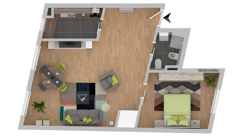 Etagenwohnung Mainz Oberstadt - 2 Zimmer, 60 m&sup2;, 875&euro; | Angebot:25745878