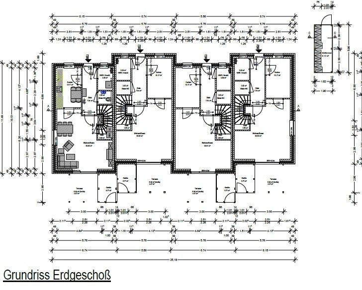 Reihenhaus Bösel - 4 Zimmer, 113 m&sup2;, 1.150&euro; | Angebot:26500463