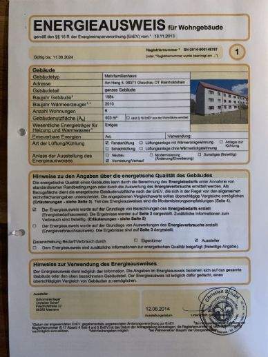 Etagenwohnung Glauchau Reinholdshain - 5 Zimmer, 105 m&sup2;, 640&euro; | Angebot:26305721