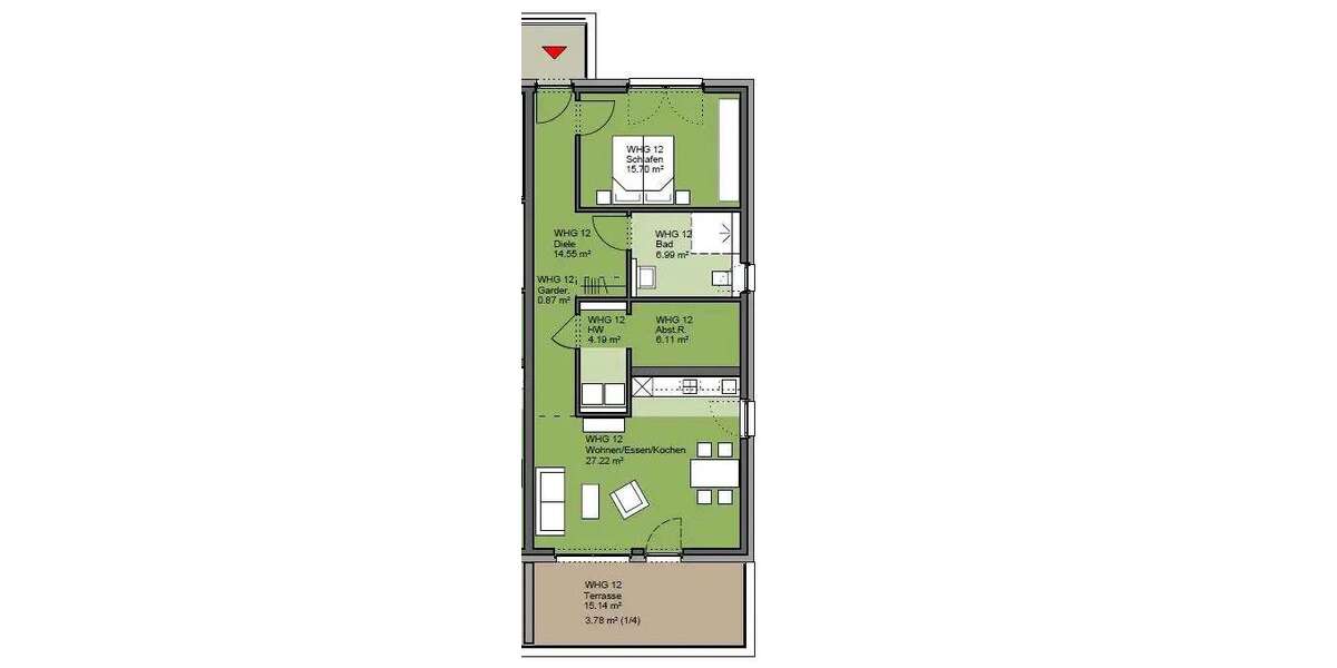 Etagenwohnung Viersen Vorst - 2 Zimmer, 80 m&sup2;, 950&euro; | Angebot:27136563