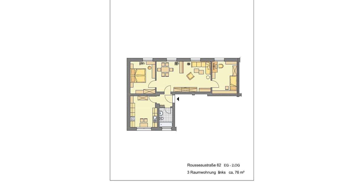 Etagenwohnung Altenburg Südost - 3 Zimmer, 77 m&sup2;, 455&euro; | Angebot:24686003