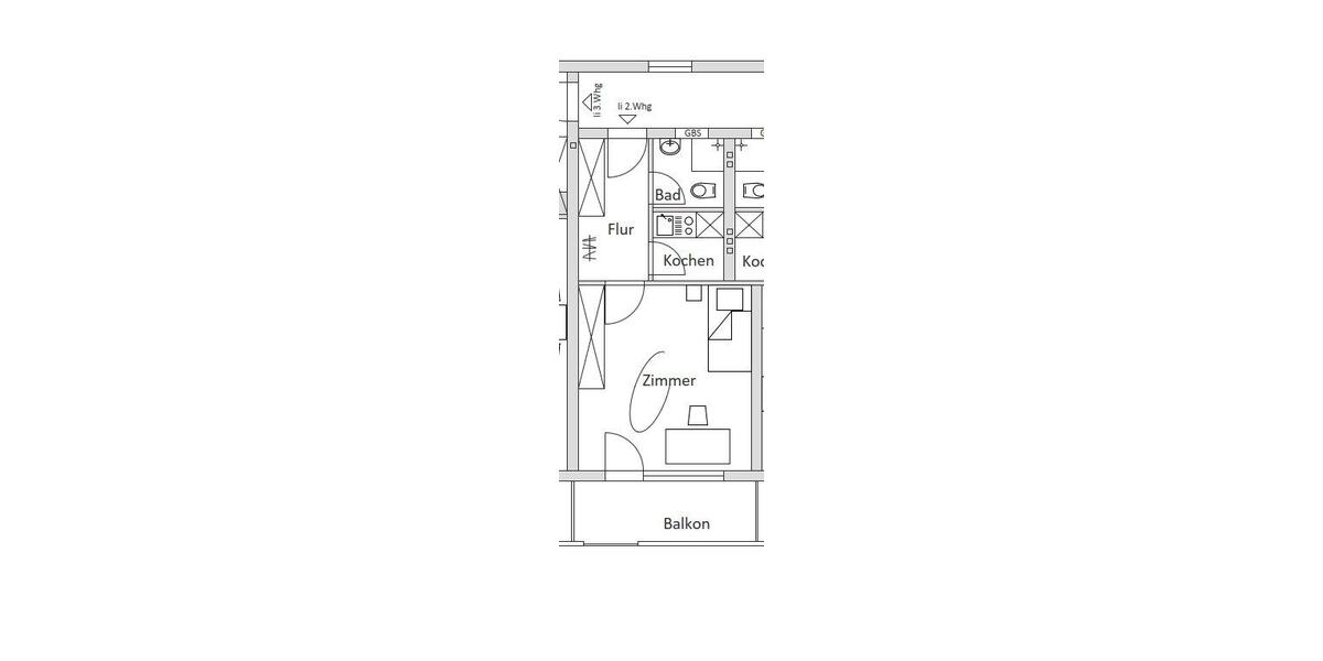 Etagenwohnung Gerbrunn - 1 Zimmer, 30 m&sup2;, 460&euro; | Angebot:26632560