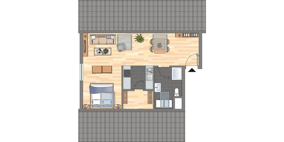 Dachgeschoßwohnung Celle Altenhagen - 1 Zimmer, 35 m&sup2;, 409&euro; | Angebot:25479548