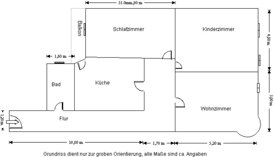 Etagenwohnung Mittweida - 3 Zimmer, 70 m&sup2;, 350&euro; | Angebot:25930648