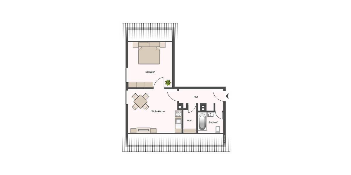 Etagenwohnung Darmstadt Darmstadt-Mitte - 1 Zimmer, 38 m&sup2;, 451&euro; | Angebot:26741845