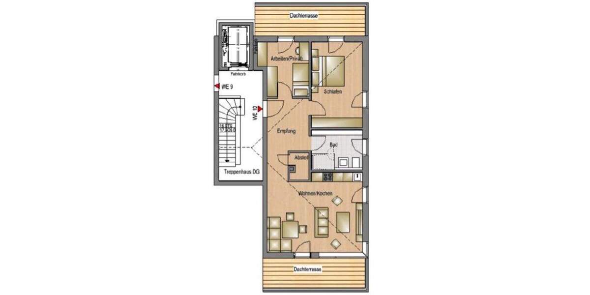 Etagenwohnung München Trudering-Riem - 3 Zimmer, 86 m&sup2;, 2.550&euro; | Angebot:24504350