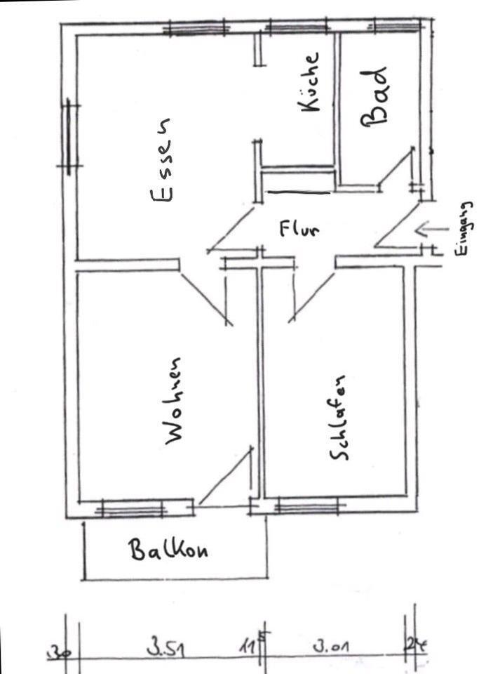 renovierte 3 Zimmer EG Wohnung mit Balkon & Stellplatz