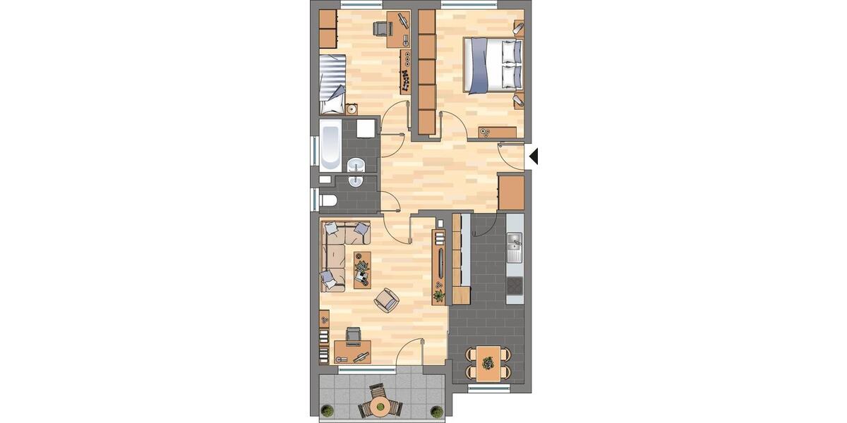 Etagenwohnung Bad Bergzabern - 3 Zimmer, 76 m&sup2;, 649&euro; | Angebot:21289823
