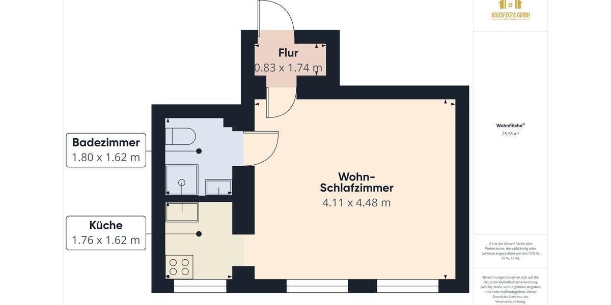 Etagenwohnung Schönebeck (Elbe) - 1 Zimmer, 26 m&sup2;, 275&euro; | Angebot:26212580