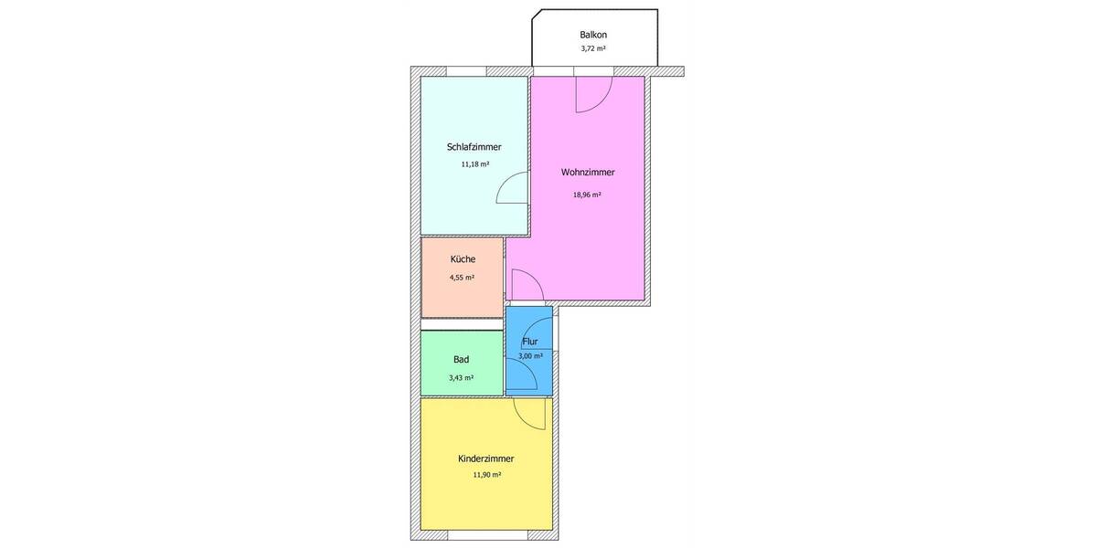 Etagenwohnung Hainichen - 3 Zimmer, 54 m&sup2;, 275&euro; | Angebot:26630865
