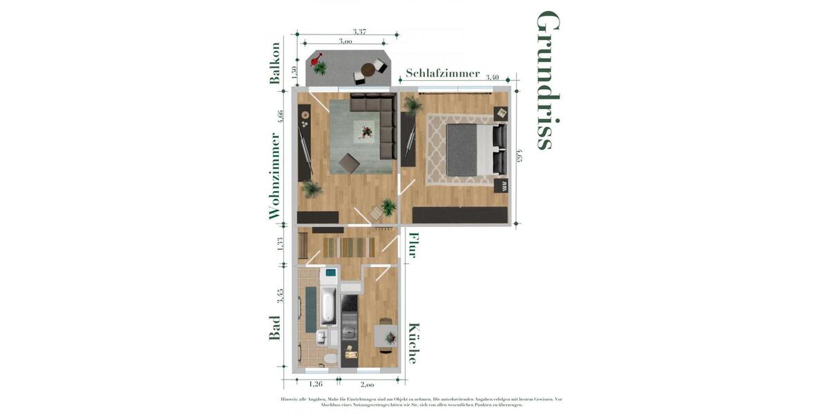 Etagenwohnung Köthen (Anhalt) - 2 Zimmer, 46 m&sup2;, 282&euro; | Angebot:26270586