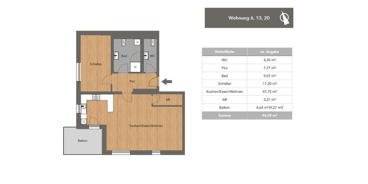 Dachgeschoßwohnung Untersiemau - 2 Zimmer, 94 m&sup2;, 1.130&euro; | Angebot:25839025