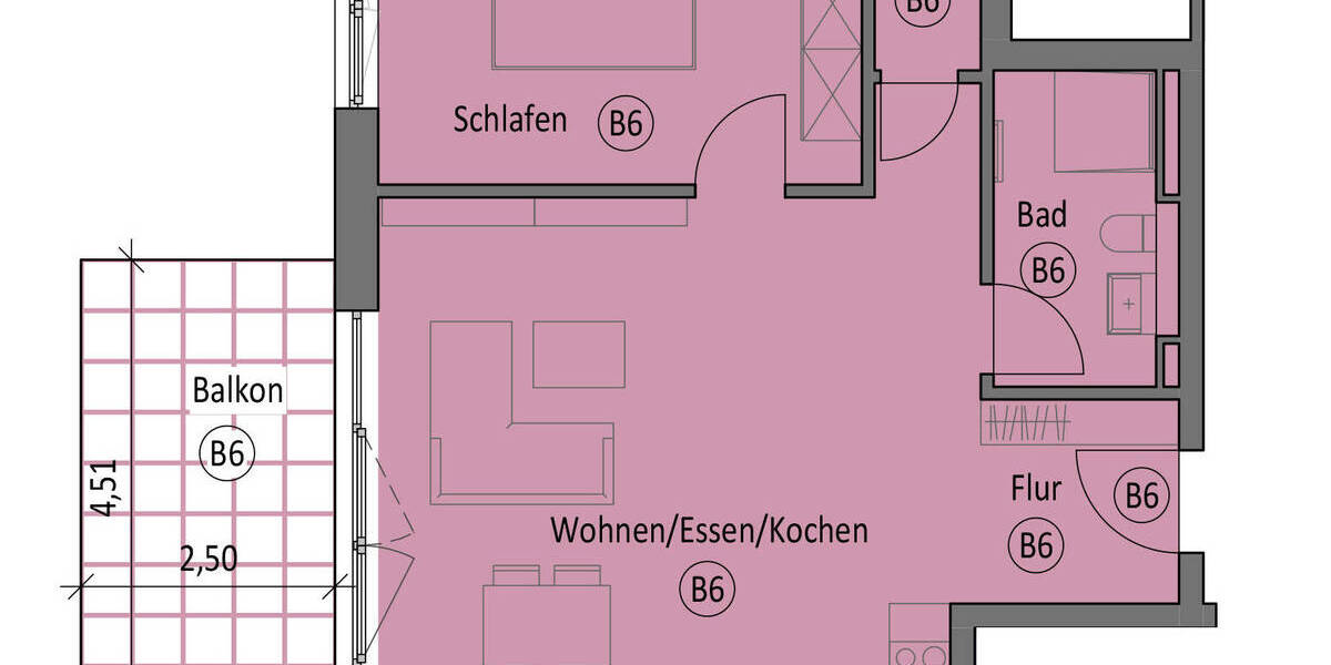 Etagenwohnung Hohentengen Ortsbereich - 2 Zimmer, 65 m&sup2;, 615&euro; | Angebot:26741491