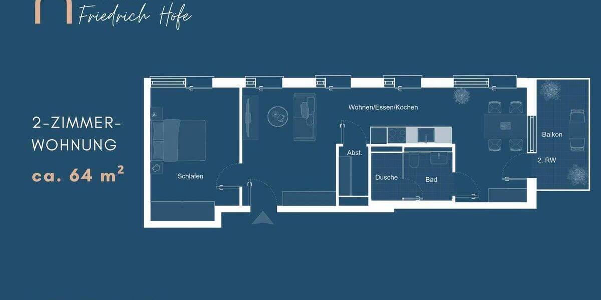Etagenwohnung Saarbrücken St Johann - 2 Zimmer, 65 m&sup2;, 975&euro; | Angebot:26797795