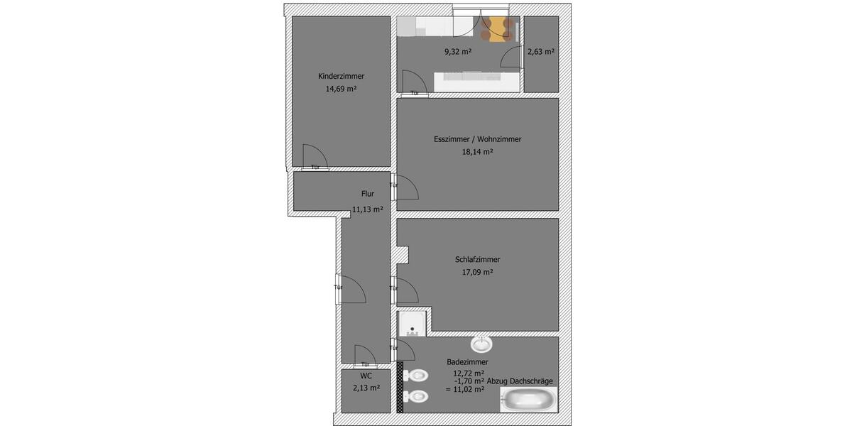 Dachgeschoßwohnung Reichelsheim (Odenwald) - 3 Zimmer, 86 m&sup2;, 720&euro; | Angebot:26577794