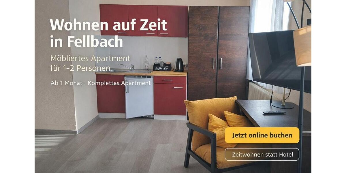 1-Zimmer-Apartment mit WLAN, TV, DuscheWc, Küche, Waschmaschine, Trockner und Parkplatz 1 zimmer