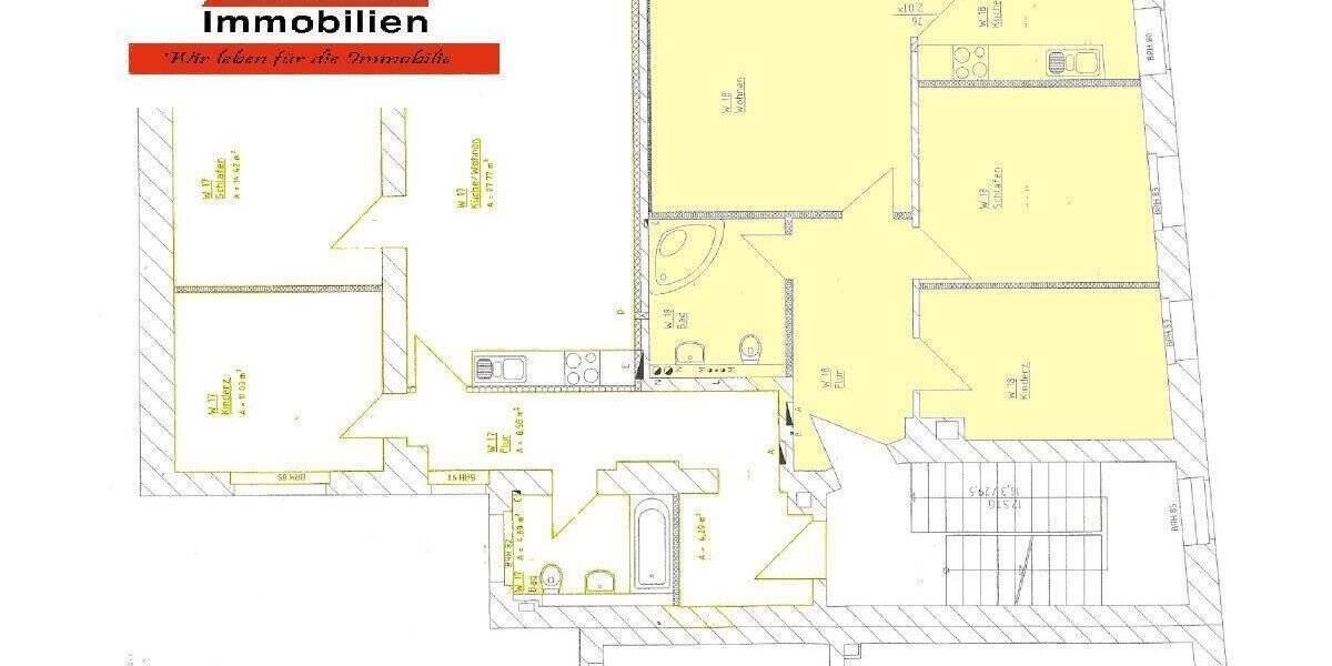 Etagenwohnung Zeitz Zeitz - 3 Zimmer, 63 m&sup2;, 315&euro; | Angebot:25747805