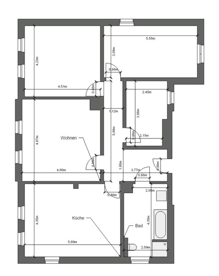 Traumhafte 5-Raum Erdgeschoss Wohnung im Herzen von Nossen