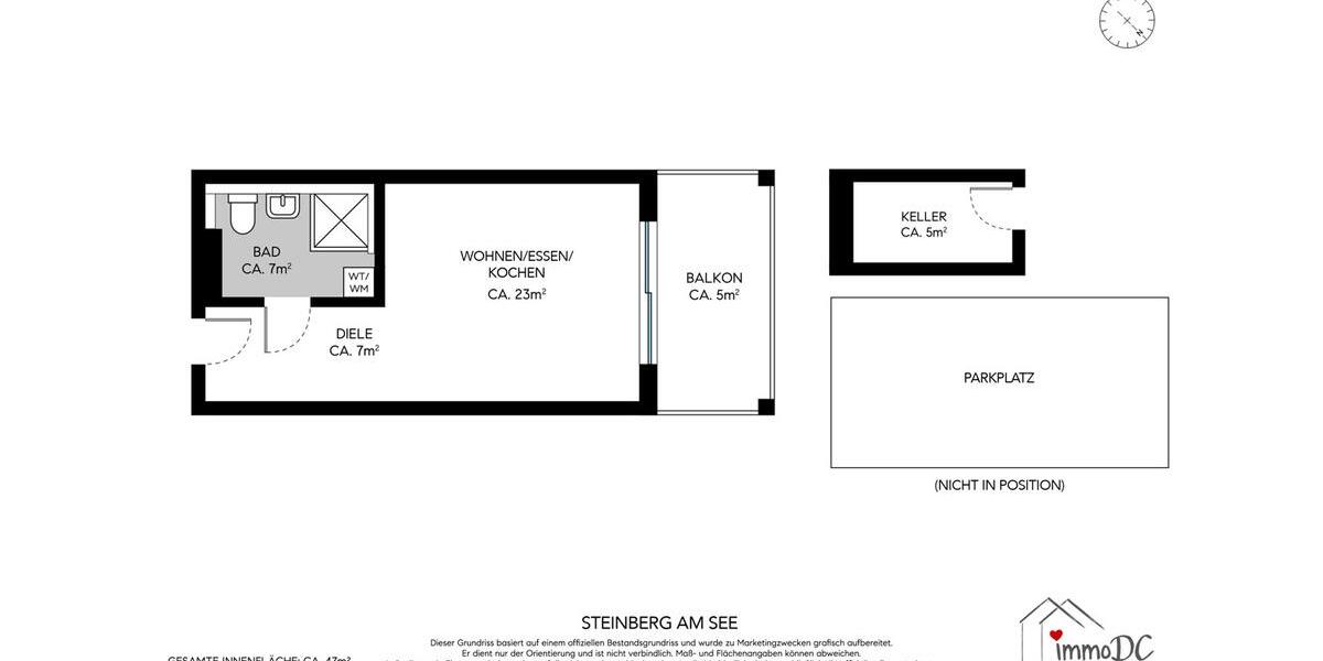 Etagenwohnung Steinberg am See Oder - 1 Zimmer, 43 m&sup2;, 600&euro; | Angebot:26456268