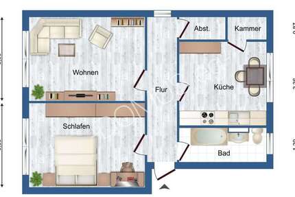 Renovierte 2 Zimmer Wohnung mit Einbauküche!