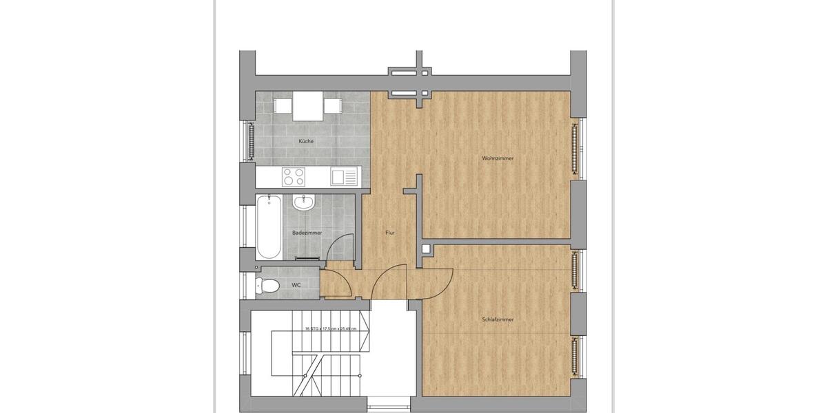 Wohnung in Bad Emsfür 1-2 Personen mit Gartennutzung 2 zimmer
