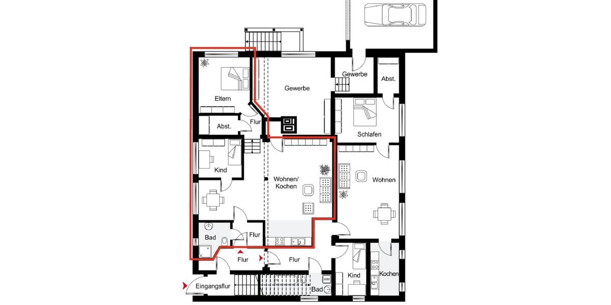Erdgeschoßwohnung Steinbach-Hallenberg Hallenberg - 3 Zimmer, 90 m&sup2;, 630&euro; | Angebot:22611613