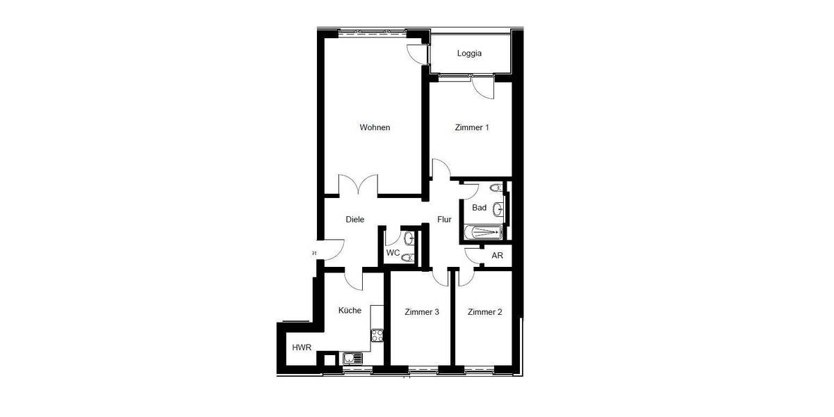 Etagenwohnung Köln Bayenthal - 4 Zimmer, 103 m&sup2;, 1.600&euro; | Angebot:26858790