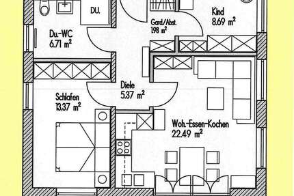 Wohnung Otterfing - 2.5 Zimmer, 61 m&sup2;, 1.200&euro; | Angebot:25251972