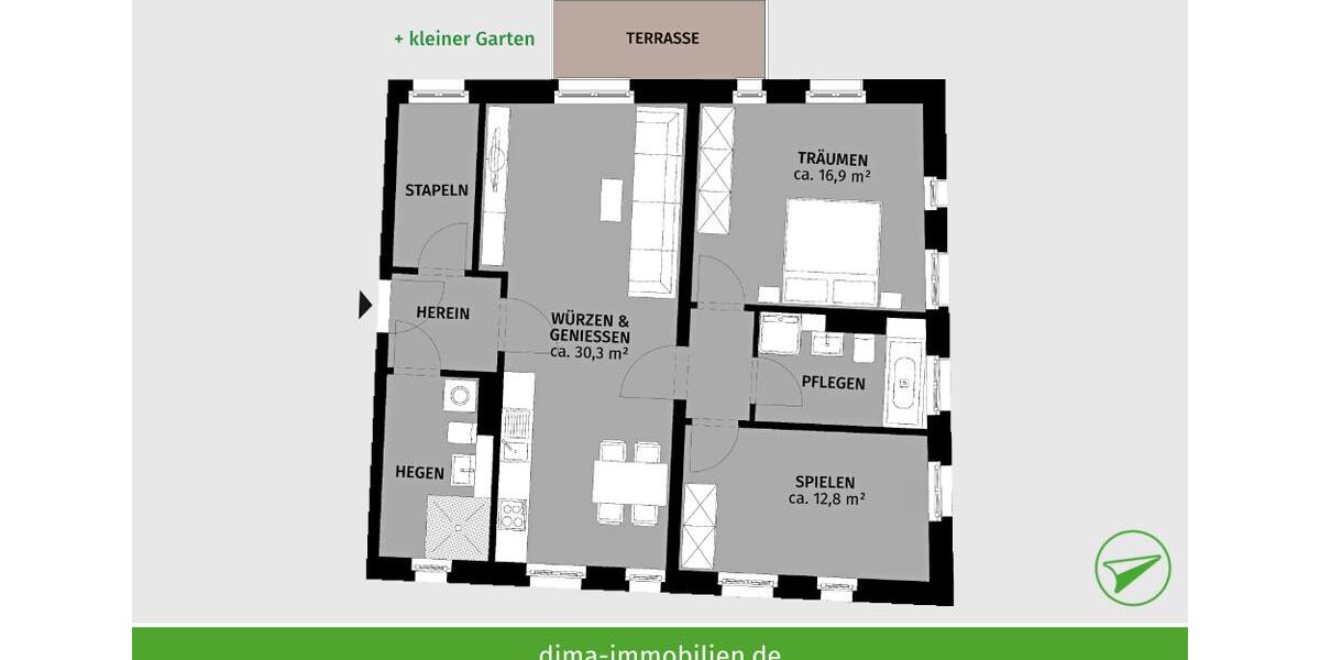 Erdgeschoßwohnung Leipzig Altwest - 3 Zimmer, 87 m&sup2;, 1.397&euro; | Angebot:25646475
