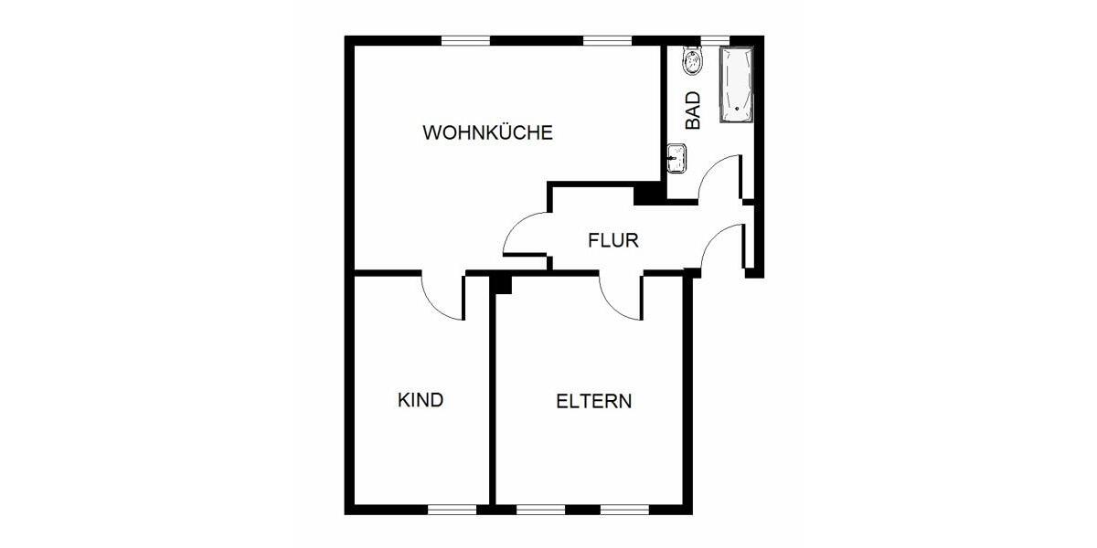 Etagenwohnung Gelsenkirchen Gelsenkirchen-Mitte - 3 Zimmer, 50 m&sup2;, 368&euro; | Angebot:22601462
