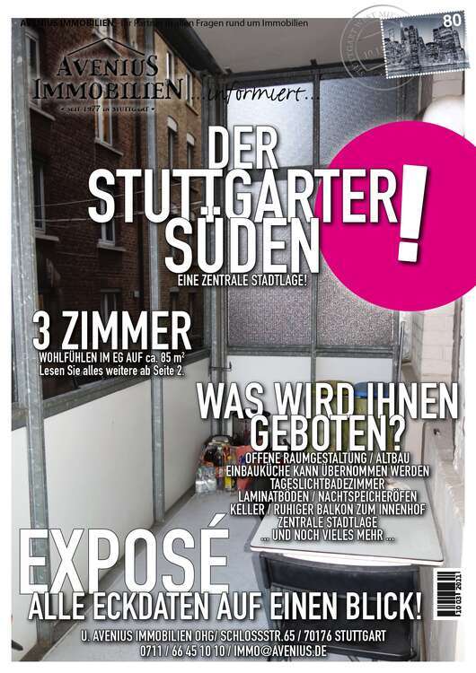 Wohnung zum Mieten in Stuttgart 880 € 85 m²