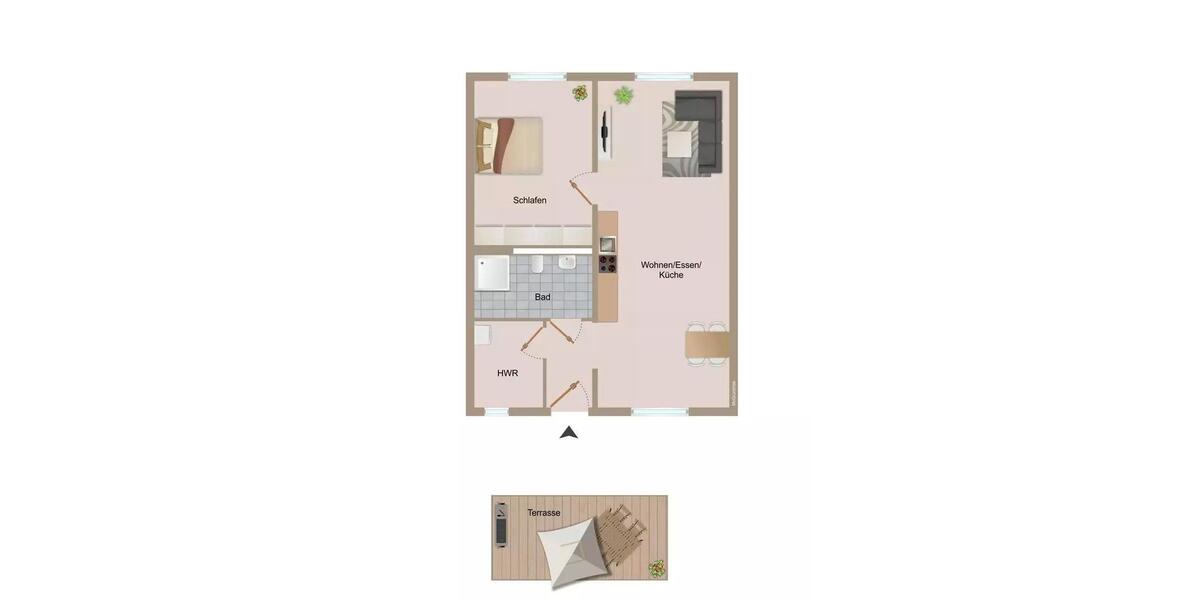 Etagenwohnung Büchen - 2 Zimmer, 66 m&sup2;, 924&euro; | Angebot:26619511