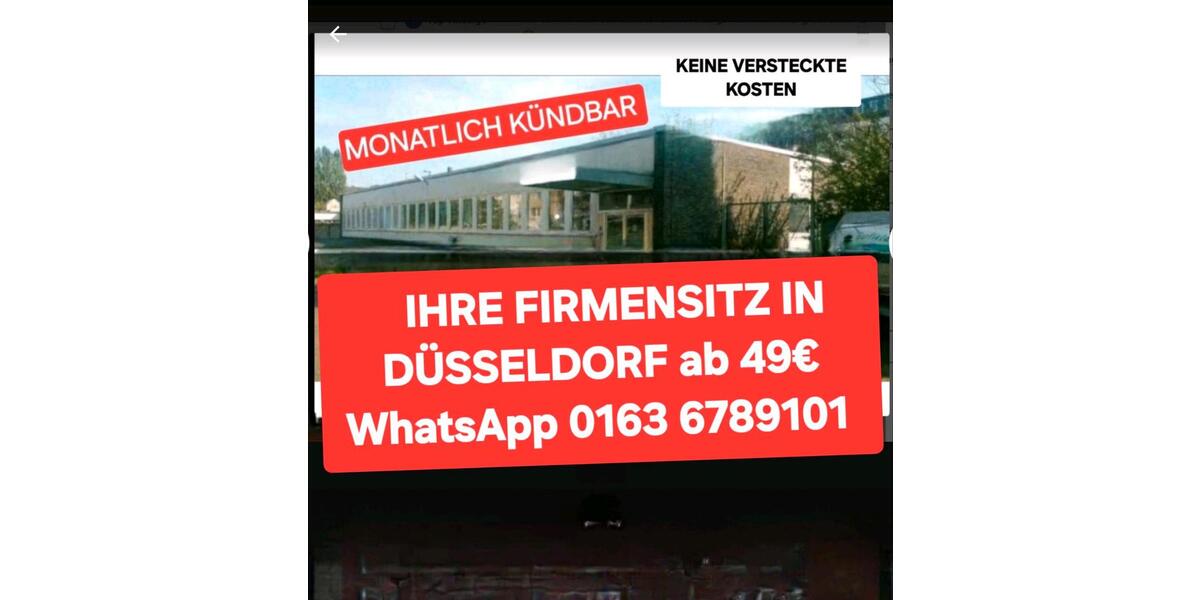 Gewerbeobjekt Düsseldorf Stadtbezirk 8 - 49&euro; | Angebot:9650121