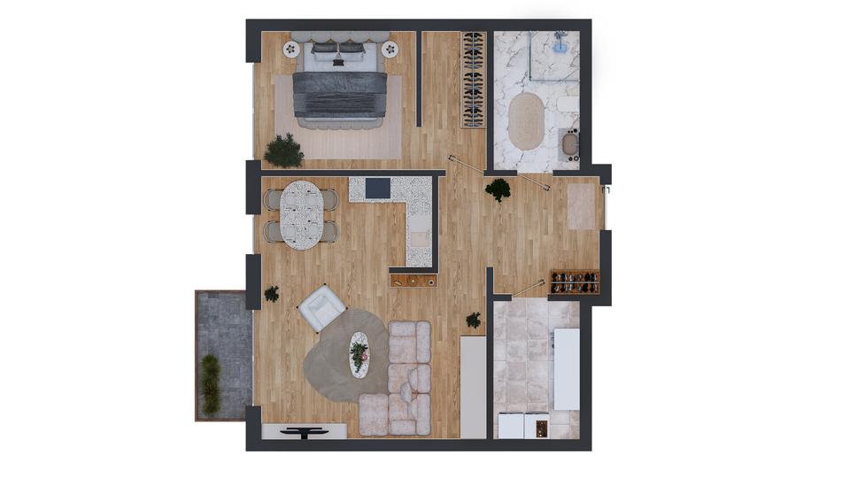 Etagenwohnung Sanitz - 2 Zimmer, 67 m&sup2;, 972&euro; | Angebot:23254442