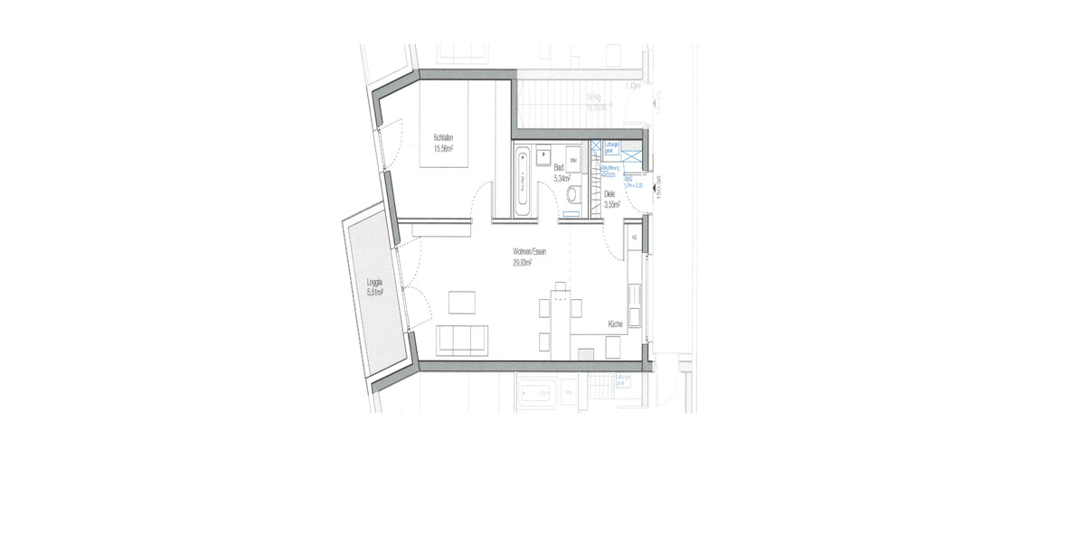 Etagenwohnung Nürnberg Zerzabelshof - 2 Zimmer, 57 m&sup2;, 900&euro; | Angebot:26597778