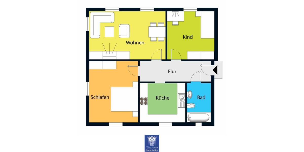 Etagenwohnung Döbeln - 3 Zimmer, 72 m&sup2;, 440&euro; | Angebot:26192382