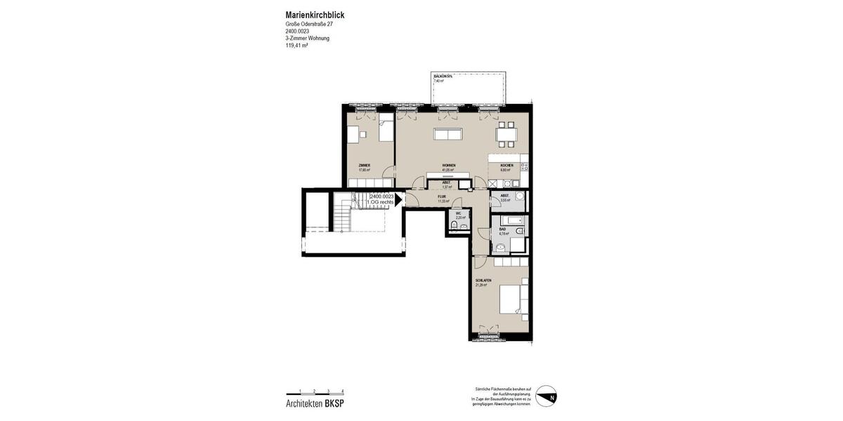 Etagenwohnung Frankfurt (Oder) - 3 Zimmer, 119 m&sup2;, 1.553&euro; | Angebot:25323147