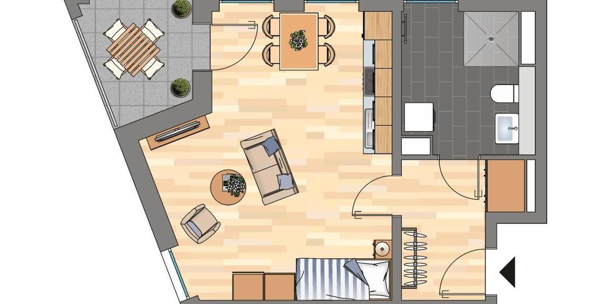 Etagenwohnung Essen Südviertel - 1 Zimmer, 43 m&sup2;, 549&euro; | Angebot:25515254