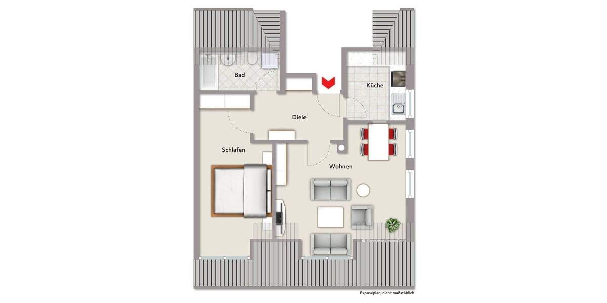 Etagenwohnung Dinkelsbühl - 2 Zimmer, 54 m&sup2;, 540&euro; | Angebot:25729751