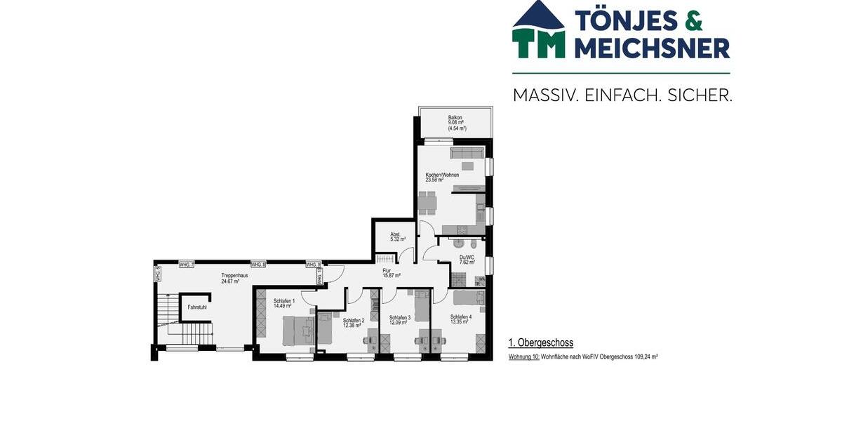 Etagenwohnung Apen - 5 Zimmer, 109 m&sup2;, 1.010&euro; | Angebot:25232038