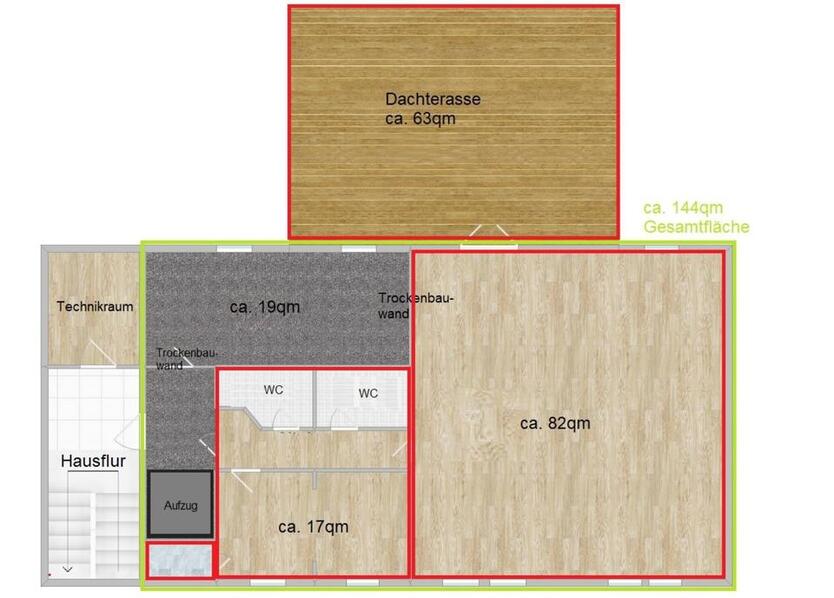 Gewerbliche Räume am Marktplatz Ulmen 105qm + 60qm Dachterasse