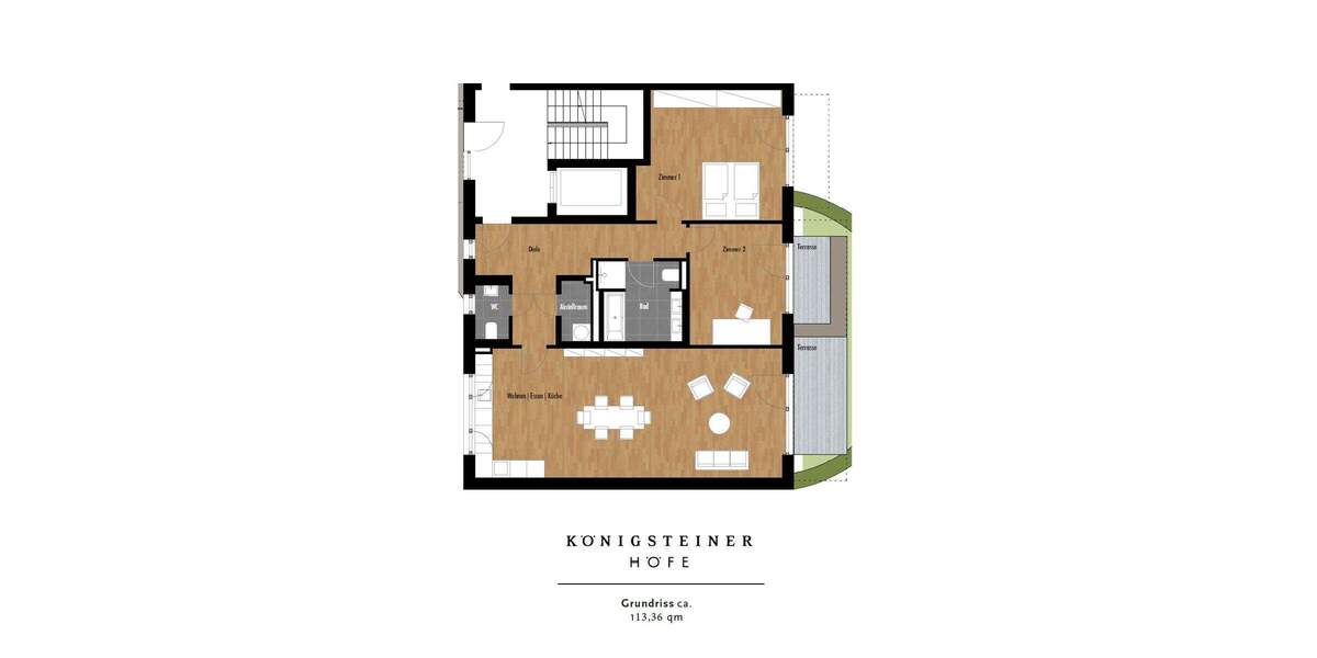 Etagenwohnung Königstein - 3 Zimmer, 113 m&sup2;, 1.845&euro; | Angebot:23982331