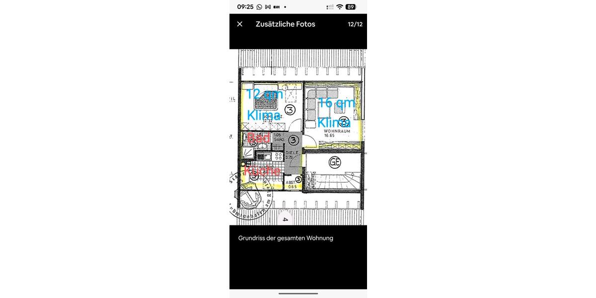 möbliertes Zimmer 16qm Dachgeschoss 2OG mit Klimaanlage 1 zimmer