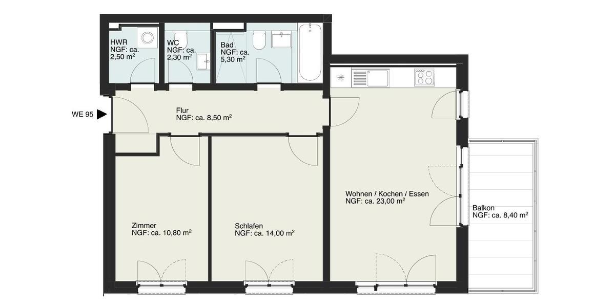 Neubau-3-Zimmer-Wohnung mit Terrasse – Exklusiv, 5 Jahre Mietdauer 3 zimmer