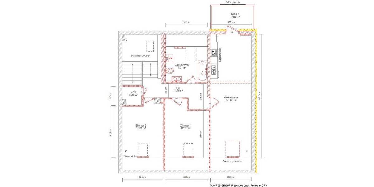 Etagenwohnung Bautzen Innenstadt - 3 Zimmer, 86 m&sup2;, 869&euro; | Angebot:26798727